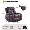 Large Faux Leather Power Lift Recliner - Heat and Massage, Oversized Upholstered Reclining Sofa for Adults, Padded Home Theater Seating - 2 of 4