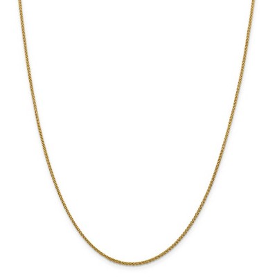 Black Bow Jewelry 1.5mm 14k Yellow Gold Solid Wheat Chain Necklace