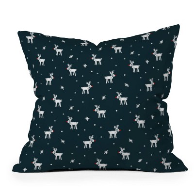 16"x16" Little Arrow Design Co. Modern Rudolph Square Throw Pillow Green - Deny Designs