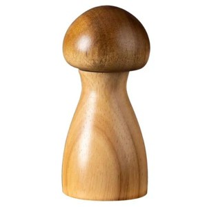 Mushroom Shaped Pepper Grinder Wooden Kitchen Grinding Tool - 1 of 4