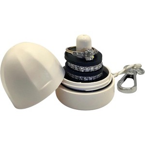 Ring Holder Keychain, Portable Waterproof Jewelry Organizer and Pill Case for Travel & Gym, Olive Green - 1 of 4