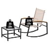 3-Piece Outdoor Patio Furniture Set, 2 Chairs & Glass Side Table, Small Patio Furniture Set, Easy to Clean, for Backyard, Garden, Balcony - 3 of 4