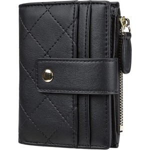 FATMOON Women’s Bifold Leather Wallet with Zip Coin Pocket - Easy to Use Card Holder for Credit Cards, ID, Cash & Coins - 1 of 4