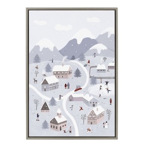 Kate and Laurel Sylvie Winter Wonderland Framed Canvas by Maja Tomljanovic, 23x33, Gray - 1 of 4
