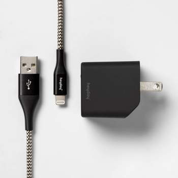 2-Port Wall Charger 15W USB-C & 5W USB-A (with 6' Lightning to USB-A Cable) - heyday™