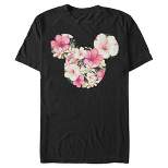 Men's Mickey & Friends Pink Floral Mickey Mouse Logo T-Shirt