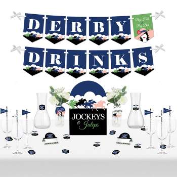 Big Dot of Happiness Kentucky Horse Derby - DIY Horse Race Party Derby Drinks Signs - Drink Bar Decorations Kit - 50 Pieces