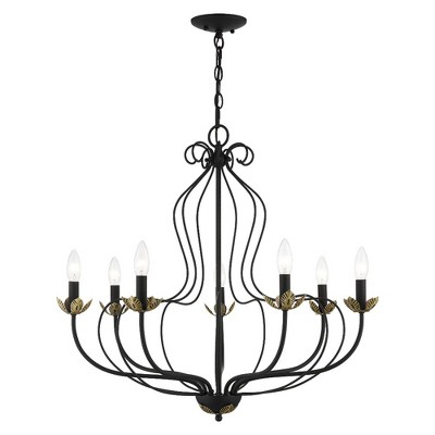 Livex Lighting Katarina 7 - Light Chandelier in  Black/Antique Brass