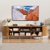 Fluted Side board, Buffet Cabinet, Tambour Sliding Doors Coffee Bar| TV Stand Power Outlet Media Console - 3 of 4