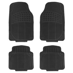 iMountek"4Pcs Heavy Duty PVC Rubber Automotive Floor Mats for Cars, SUVs, Trucks - Trimmable Design"Black - 1 of 4
