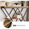 3-Tier Industrial Console Table with x-Shaped Metal Frame, Open Shelf Console Sofa Table for Living Room with Adjustable Feet - 4 of 4