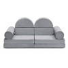 TopComfy Sectional Sofas 10-Piece Convertible Modular Play Sofa Multi-Purpose Couch for Kids Playroom Bedroom, Gray, 56"*28"*26" - 2 of 4