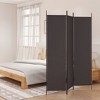 vidaXL - 59.1" x 78.7" Brown Room Divider Screen, 3-Panel Room Partition, Fabric and Iron Material, Foldable, Easy Assembly - 2 of 4