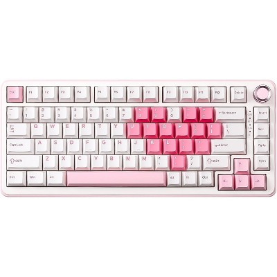 Wireless Mechanical Keyboard, 75% Layout with Knob, Hot Swap Gasket Custom Structure, Creamy Pre-lubed Switches, RGB Backlit, Bluetooth/Type-C/2.4G