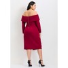 Avenue Women's Plus Size Collette Off Shoulder Gathered Waist Dress - 3 of 4