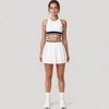 Anna-Kaci Active Women's High Neck Crop Top with Contrast Stripe Hem and Fitted Athletic Design - 2 of 4