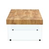 NicBex 43" Marble-Pattern Coffee Table Side Table, Tempered Glass Leg, Multi-Purpose Display Stand for Living Room Office - 4 of 4