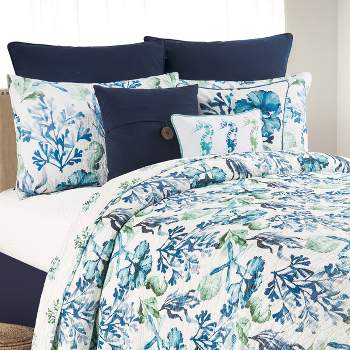 C&F Home Bluewater Bay Coastal Beach Cotton Quilt Set - Reversible and Machine Washable