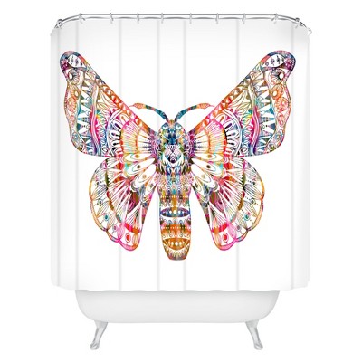 Stephanie Corfee Artsy Moth Shower Curtain White - Deny Designs