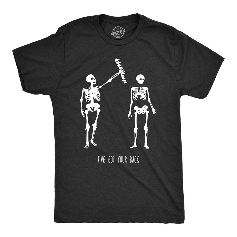 Mens Got Your Back Funny Halloween Skeleton Best Friend T shirt - Crazy Dog Men's T Shirt For Halloween Season Black S