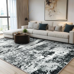LOVEVOOK Living Room Rug Abstract Area Rugs Machine Washable Large Carpet Non-Slip Faux Wool Indoor Vintage Rugs for Bedroom, Dining Room - 1 of 4