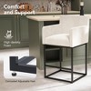 Vipbear Counter Height Bar Stools Set of 2, 26.8" H Modern Upholstered Fabric Barstools with Armrest and Back,Kitchen Island Bar Stools with Metal Leg - 4 of 4