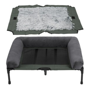 Portable Large Elevated Dog Bed with Removable Bolster & Durable Metal Frame for Camping Travel Outdoor Indoor Use Pets up to 88lbs - 1 of 4
