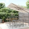 vidaXL 9-Piece Gray Poly Rattan & Solid Acacia Wood Patio Bar Set with Tempered Glass Tabletop and Comfortable Stools for Outdoor Living Spaces - 2 of 4