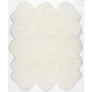 Nuloom Faux Sheepskin Animal Shaped 5x6 Indoor Area Rug for Living Room Bedroom Dining Room, Natural - 1 of 4