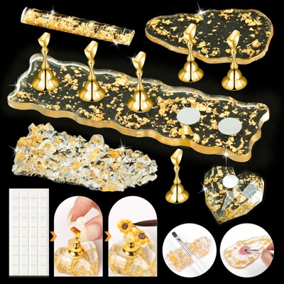 Saviland Magnetic Display Pro Kit: 6 Gold Stands w/ N50 Magnets & 40 Adhesive Balls - Salon Training Essentials. (Gold)