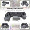 7-Pieces Outdoor Rattan Modular Sectional Sofa Set with Coffee Table, Free Combination - 3 of 4