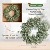 24 Inch Artificial Wreath with Pine Cones for Front Door Holiday Decor Green Faux Indoor Outdoor Use 12 Cones - 4 of 4