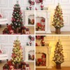4.5 Ft PreLit Artificial Christmas Tree with Lights,Snow Flocked,Traditional Green Design,Include Elk Base and Berries for In/Outdoor Holiday Decor - 2 of 4