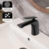 PAGED Bathroom Faucets Single Hole Bathroom Sink Faucet Deck-Mounted Vanity Basin Faucet with Pop Up Drain and Water Supply Hose - 3 of 4