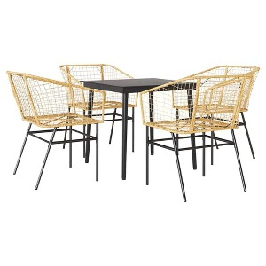 vidaXL Garden Dining Set Black, Brown - 1 of 4