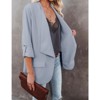 Womens Casual Blazer Jackets Roll Up Long Sleeve Open Front Jacket Loose Fit Longline Blazer Work Office Business Blazers - 3 of 4