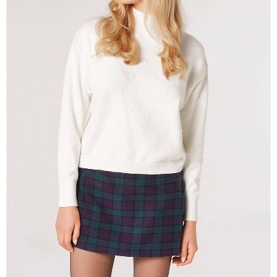 Women's Mock Neck Sweater - APRICOT