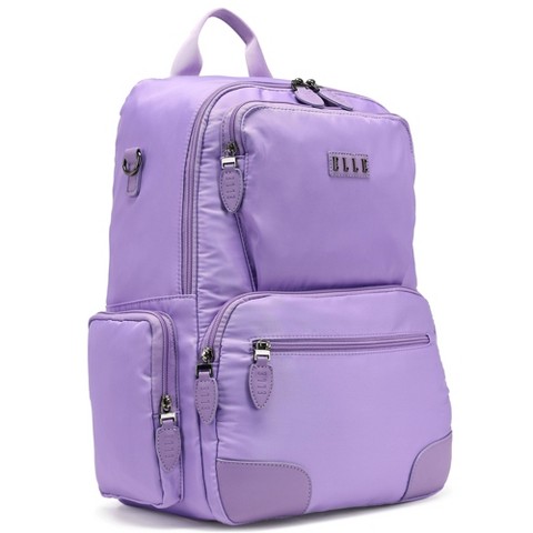 ELLE Luggage 20L Voyage Twill and Vegan Leather Backpack - Lavender