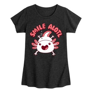 Girls' - Instant Message - Smile Alotl Fitted Short Sleeve Graphic T-Shirt - 1 of 4