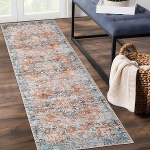 Vintage Area Rug – Washable Low-Pile Carpet, Non-Slip Soft Floor Rug for Living Room, Bedroom & Dining Room - 1 of 4