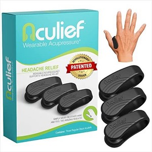 Aculief Acupressure Headache, Migraine, Tension Relief Wearable – Supporting Acupressure Relaxation- 3 Pack (Black) - 1 of 4