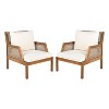 Acacia Wood Outdoor Wicker Club Chair, Woven Accent Chair Armchair with Cushions, Patio Lounge Chair for Porch, Garden & Balcony, Brown - ModernLuxe - 4 of 4
