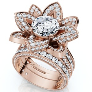 Pompeii3 Certified 4 3/8 Ct Floral Halo Diamond Engagement Ring 14k Gold or Pt Lab Created - 1 of 4