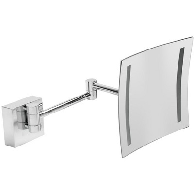ALFI ABM8WLED-PCPolished Chrome Wall Mount Square 8Inch 5x Magnifying Cosmetic Mirror with Light