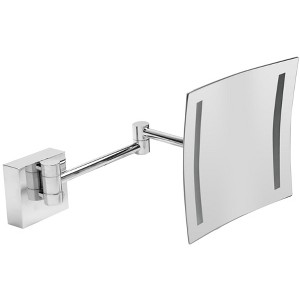 ALFI ABM8WLED-PCPolished Chrome Wall Mount Square 8Inch 5x Magnifying Cosmetic Mirror with Light - 1 of 4