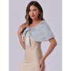 INSPIRE CHIC Women's Elegant Faux Fur Shawl Bow Tie Bridal Wedding Cover-Up Wrap Stole Shrug - 2 of 4