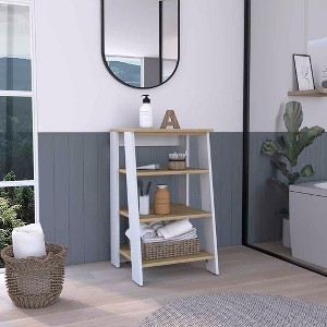 Akoasm Linen Bathroom Medicine Storage Cabinet With Open Shelves - 1 of 4