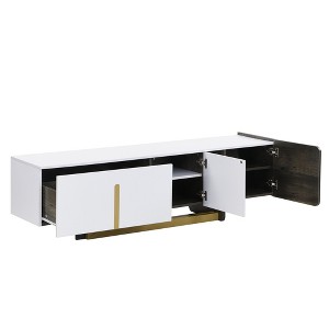 Racxily 66.7" TV Stand for 70 Inch TVs, Modern Media Console with Metal Legs & Storage - 1 of 4