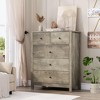 5-Drawer Dresser for Bedroom – Tall Chest with Deep Drawers & Metal Knobs, Modern Wood Grain Finish - 3 of 4