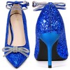 BLISSFUL STEP Women's Rhinestone Bow Glitter Pointed Toe Stiletto Heel Pumps - 2 of 4